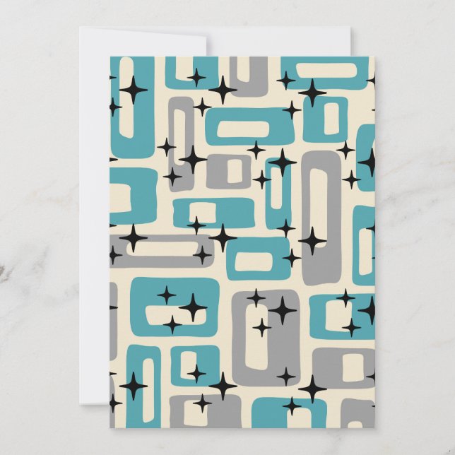 Mid Century Modern Abstrakt Mönster Inbjudningar (Framsida)