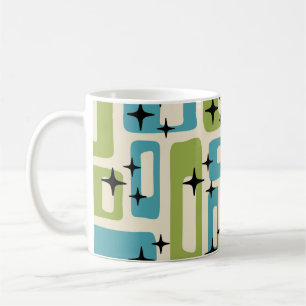 Mid Century Modern Abstrakt Mönster Kaffemugg