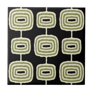 Mid Century Modern Abstrakt Mönster Kakelplatta