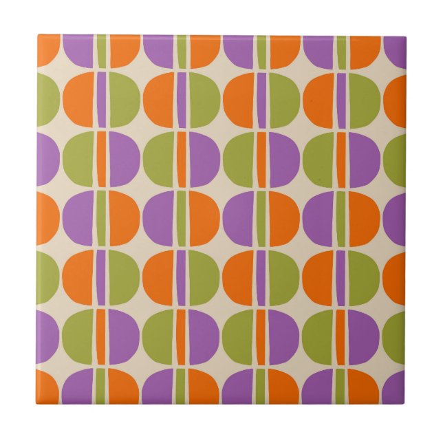 Mid Century Modern Abstrakt Mönster Kakelplatta (Framsidan)
