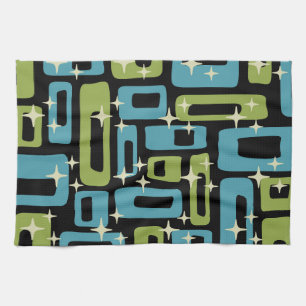 Mid Century Modern Abstrakt Mönster Kökshandduk