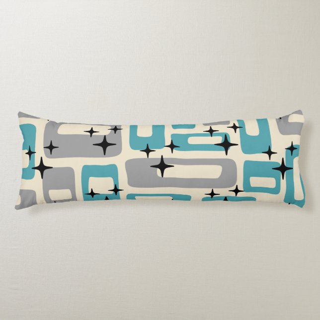 Mid Century Modern Abstrakt Mönster Kroppskudde (Framsidan)