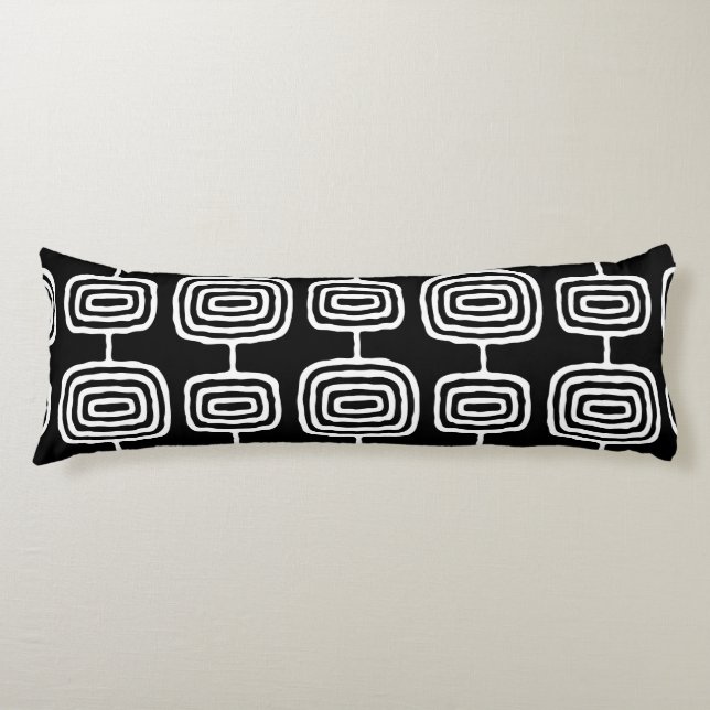 Mid Century Modern Abstrakt Mönster Kroppskudde (Framsidan)