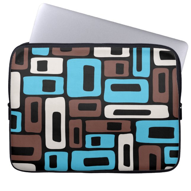 Mid Century Modern Abstrakt Mönster Laptop Fodral (Framsidan)