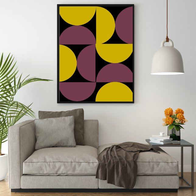 Mid Century Modern Abstrakt Mönster Lila Rustik  Poster (Skapare uppladdad)