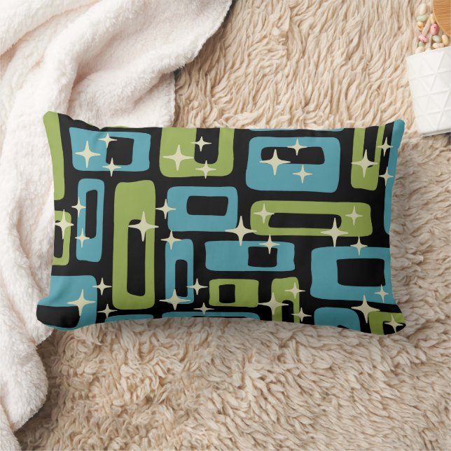 Mid Century Modern Abstrakt Mönster Lumbarkudde (Filt)