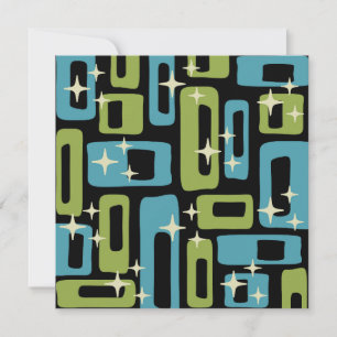 Mid Century Modern Abstrakt Mönster Meddelande