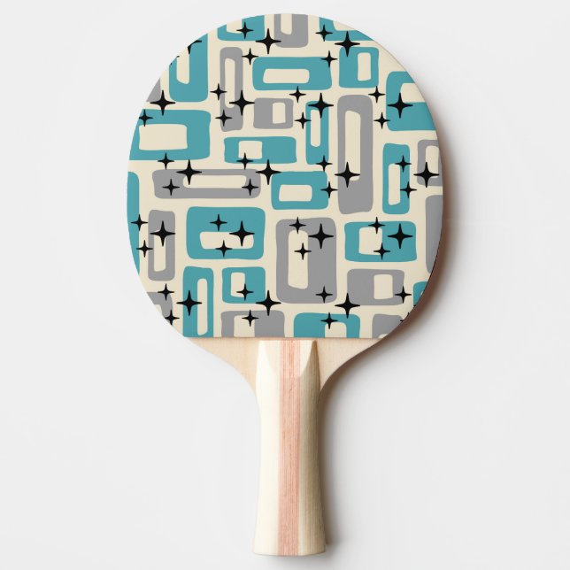 Mid Century Modern Abstrakt Mönster Pingisracket (Framsidan)