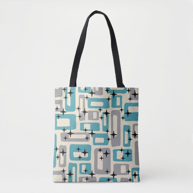 Mid Century Modern Abstrakt Mönster Tygkasse (Framsida)