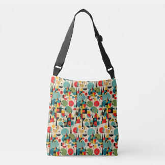 Mid Century Modern Abstrakt Objekt Retro Geometris Axelväska