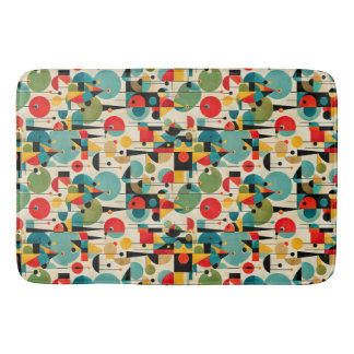Mid Century Modern Abstrakt Objekt Retro Geometris Badrumsmatta