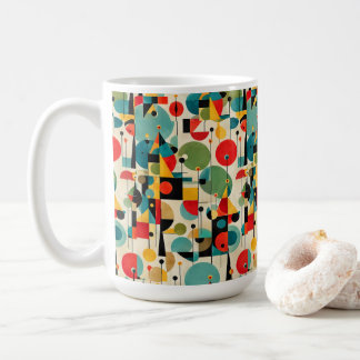 Mid Century Modern Abstrakt Objekt Retro Geometris Kaffemugg