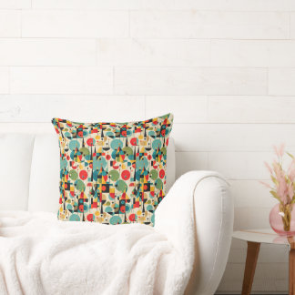 Mid Century Modern Abstrakt Objekt Retro Geometris Kudde