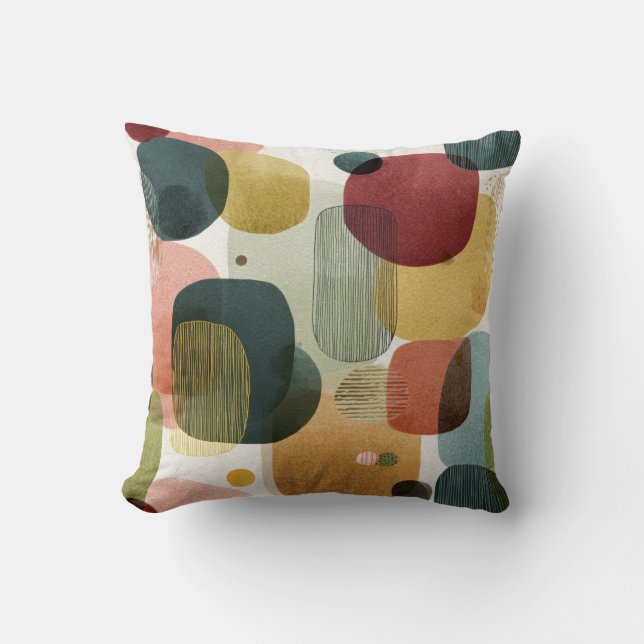 Mid-Century Modern Abstrakt Organisk Kuddslang Kudde (Framsida)
