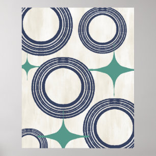 Mid Century Modern Abstrakt Poster-Blue Mint Poster