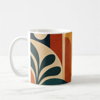 Mid Century Modern Abstrakt Sol och Valvbågar Kaffemugg