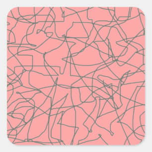 Mid Century Modern Abstrakt Stickers från 1950 Fyrkantigt Klistermärke