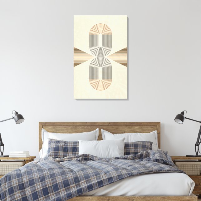 Mid-Century Modern Abstrakt Väggkonst  Canvastryck (Insitu (sovrum))