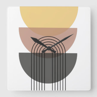 Mid Century Modern Acrylic Wall Clock Fyrkantig Klocka