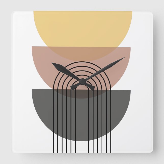 Mid Century Modern Acrylic Wall Clock Fyrkantig Klocka (Framsida)