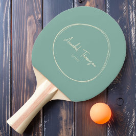 Mid-Century Modern Akvarie Rev med Namn Pingisracket