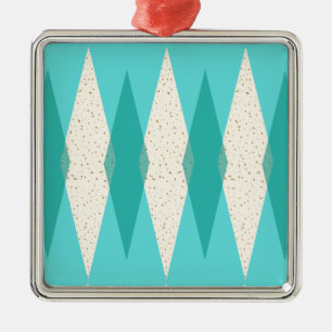 Mid Century Modern Argyle-julprydnad Julgransprydnad Metall