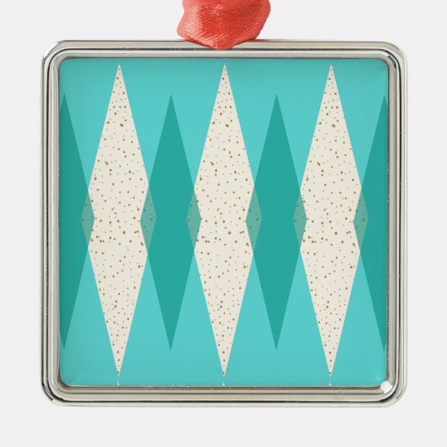 Mid Century Modern Argyle-julprydnad Julgransprydnad Metall (Framsidan)