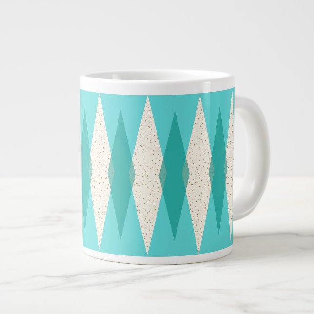 Mid Century Modern Argyle Jumbo Mugg (Framsida höger)