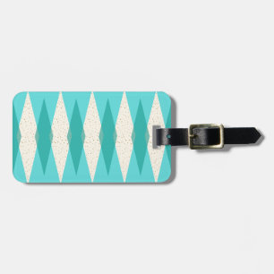 Mid Century Modern Argyle Luggage Tag Bagagebricka