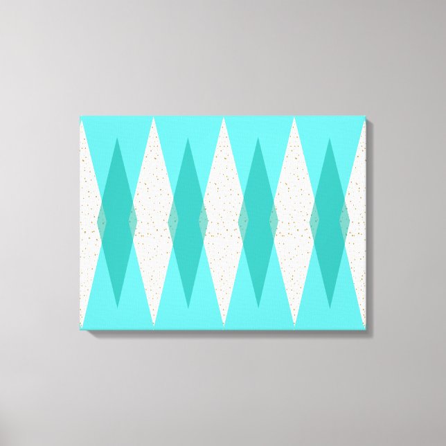 Mid Century Modern Argyle Stretched Canvas (Framsida)