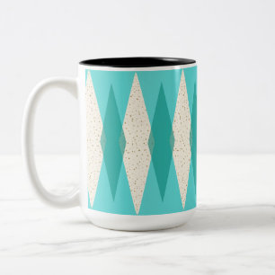 Mid Century Modern Argyle Two Tone Mugg