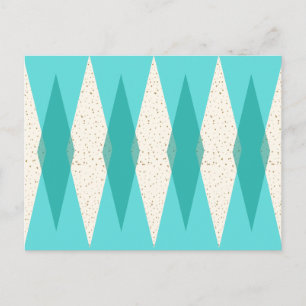 Mid Century Modern Argyle-vykort Vykort