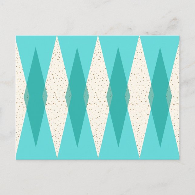 Mid Century Modern Argyle-vykort Vykort (Framsida)