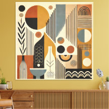 Mid Century Modern Art Autumn Harvest