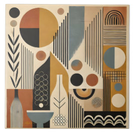 Mid Century Modern Art Autumn Harvest Kakelplatta