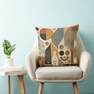 Mid Century Modern Art Autumn Harvest Kudde
