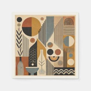 Mid Century Modern Art Autumn Harvest Pappersservett