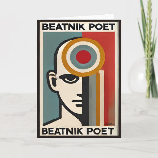 Mid Century Modern Art Beatnik Poet Kort