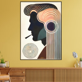 Mid Century Modern Art Contemplation Canvastryck
