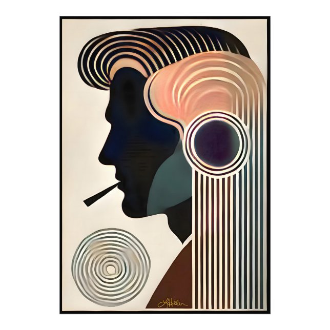 Mid Century Modern Art Contemplation Fototryck (Framsidan)