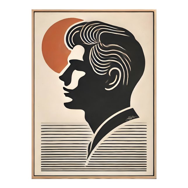 Mid Century Modern Art He Follows The Sun Fototryck (Framsidan)