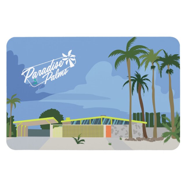 Mid Century Modern Art - Las Vegas Paradise Handfl Magnet (Horisontell)