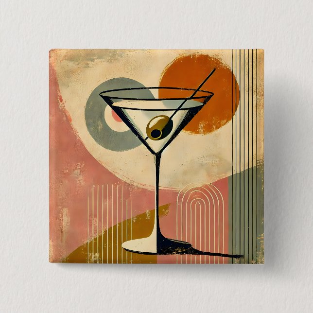 Mid Century Modern Art Martini Knapp (Framsida)