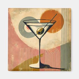 Mid Century Modern Art Martini Magnet