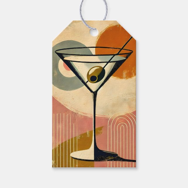 Mid Century Modern Art Martini Presentetikett (Framsidan)