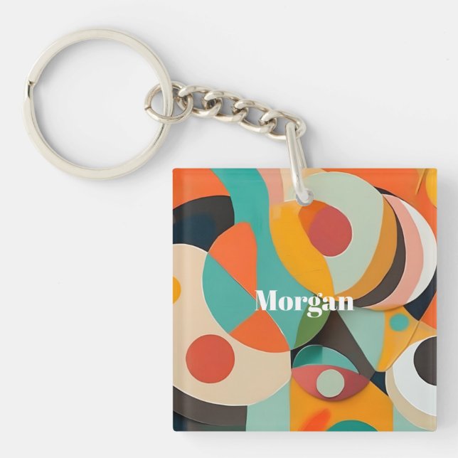 Mid Century Modern Art Monogram eller Namn, Geomet (Framsidan)