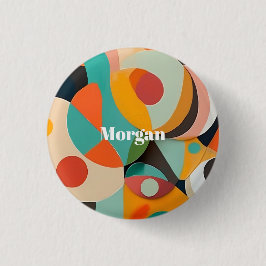 Mid Century Modern Art Monogram eller Namn, Geomet Knapp