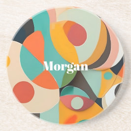 Mid Century Modern Art Monogram eller Namn, Geomet Underlägg