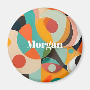 Mid Century Modern Art, Namn eller Monogram Geomet Magnet