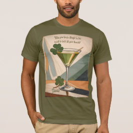 Mid Century Modern Art Shamrock Martini Sláinte!  T Shirt